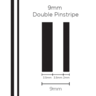 SAAS Pinstripe Double Black 9mm x 10mt - 1501