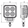 RoadVision LED Work Light Compact Square Flood Beam 95x71x41mm - RWL9424SF