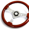 SAAS Steering Wheel Wood 14" ADR Logano Chrome Spoke - SW506CW