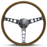 SAAS Steering Wheel Wood 15" ADR Classic Polished AlloyHoles+Rivet - SW704PHW
