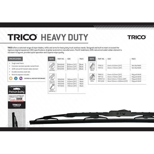 Trico Heavy Duty Wiper Blade Refill 650mm - TB650HD