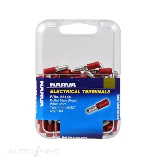 Narva MALE BULLET RED 4MM - 56146