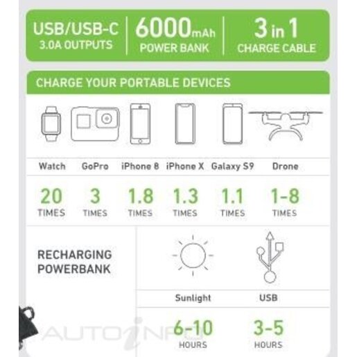 Projecta PERSONAL FOLDING SOLAR PANEL 1 BUILT-IN 600MAH BATTERY - PP15