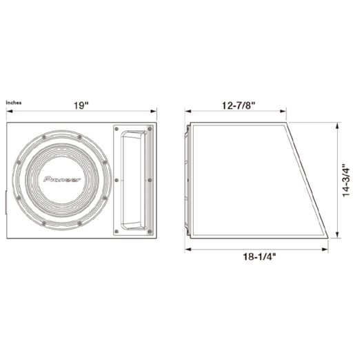 Pioneer 12" A-Series Subwoofer Enclosure - TSA300B