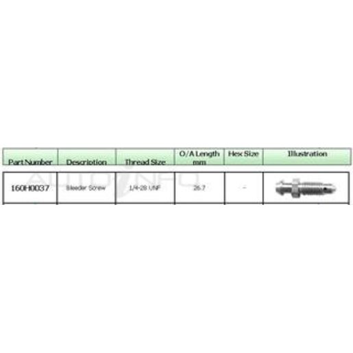 Protex Caliper bleeder screw - 160H0037