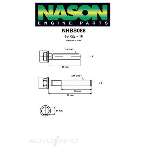 Nason Cylinder Head Bolt Set - NHBS088