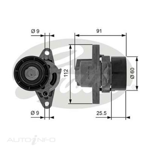 Gates Drive Belt Tensioner Assembly - A/C - 38456