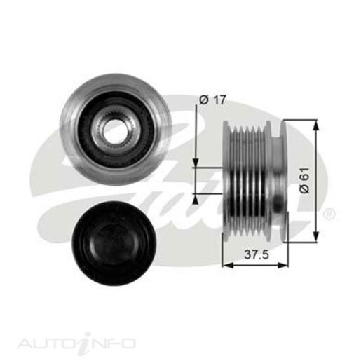 Gates Alternator Overrunning/Clutch Pulley - OAP7072