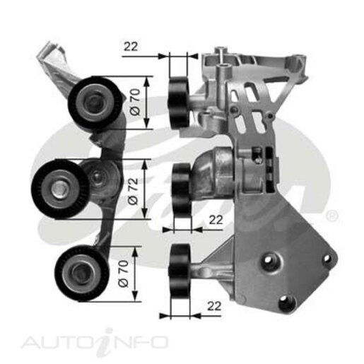 Gates Drive Belt Tensioner Assembly - A/C - 38465