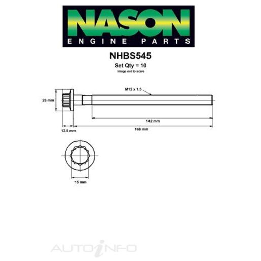 Nason Cylinder Head Bolt Set - NHBS545