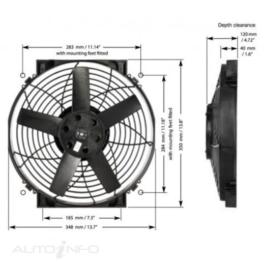 Davies Craig 14-inch Brushless Thermatic Fan (12 volt) - 0140