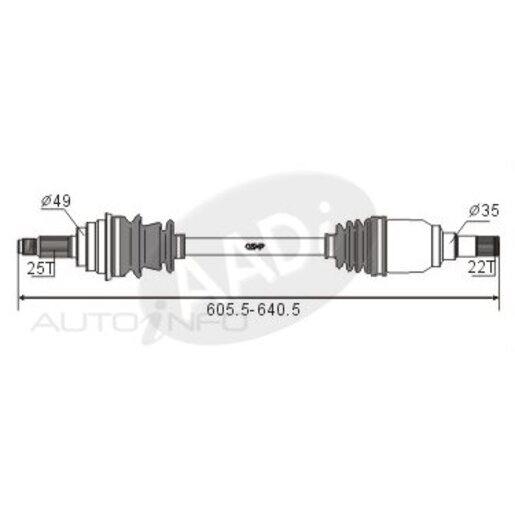 GSP Drive Shaft - Transverse/CV Shaft - CVS.1051