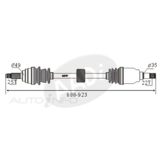 GSP Drive Shaft - Transverse/CV Shaft - CVS.1052